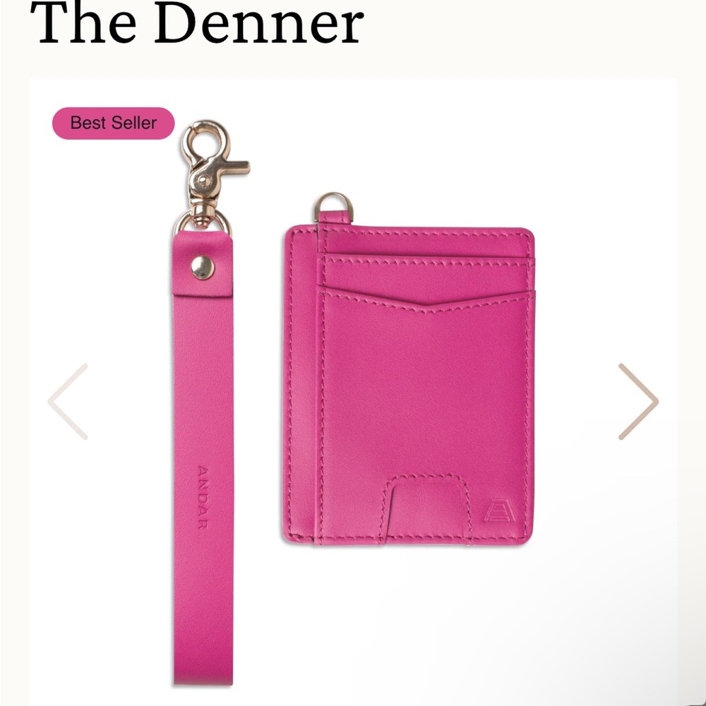 Pink Card Holder with Strap